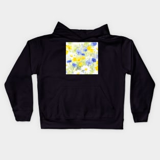 Watercolour English Wildflower Meadow Kids Hoodie